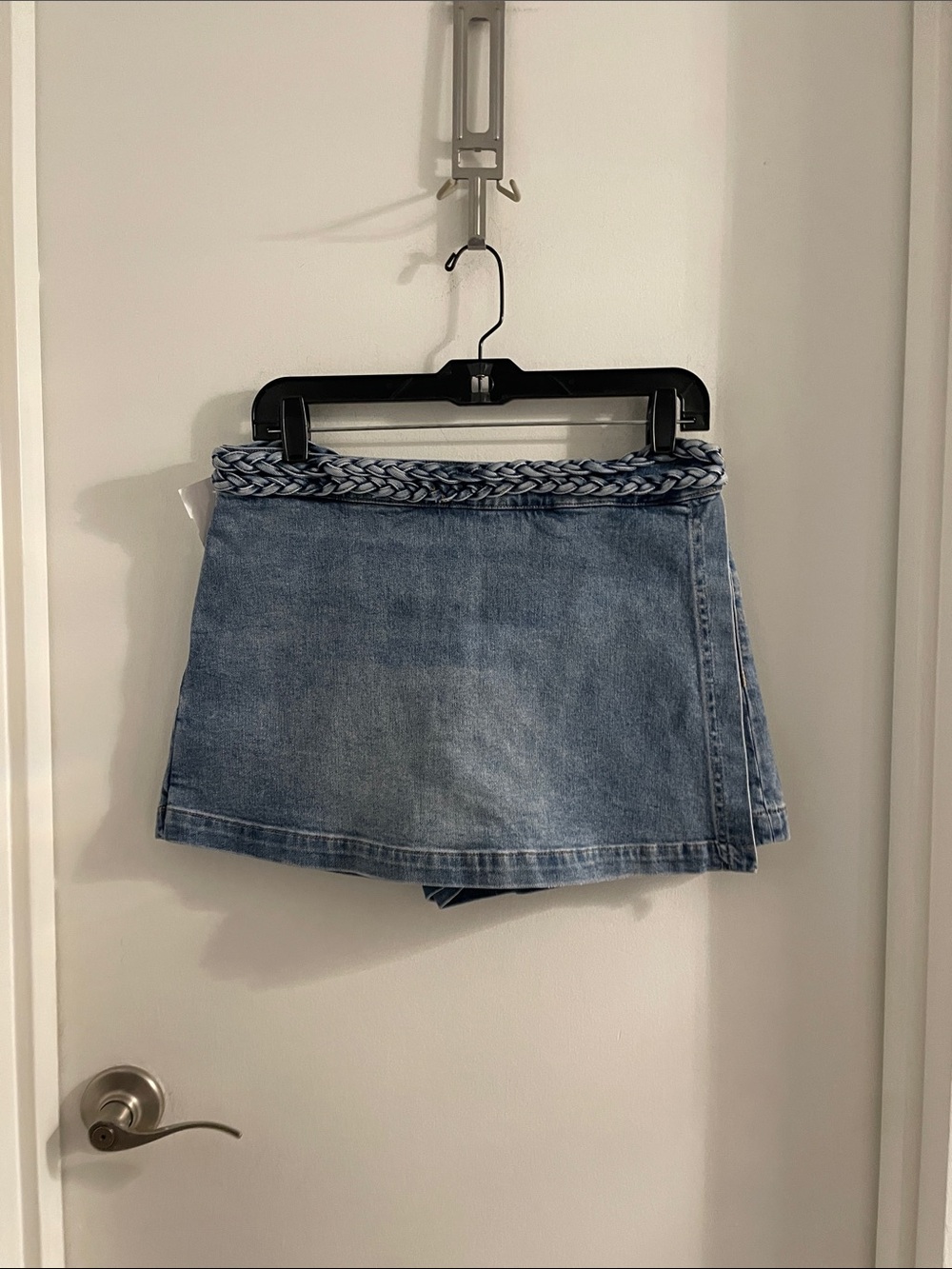 Alice + Olivia Jeans sz 29 Peyton Vintage Braid Waistband Denim Blue Skirt/Skort
